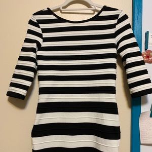 Black white stripe dress
